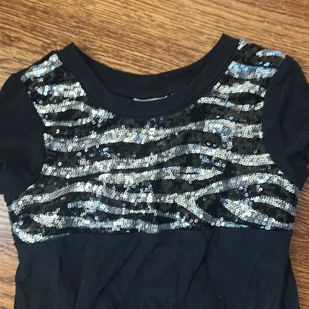 Justice Sparkly Sequin and Ruffled Tie Back Dress, Size 7